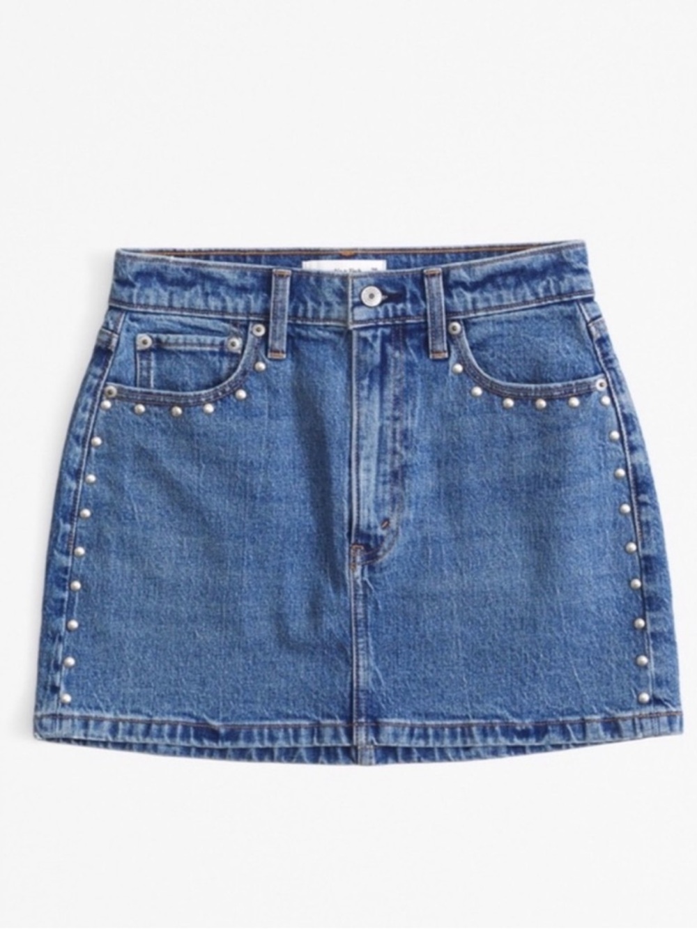 NWT Studded High Ride Denim Mini Skirt